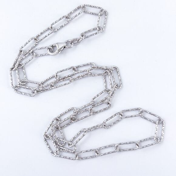 Vintage Ralph Lauren Italy Sterling Silver 925 Paperclip Chain Necklace 18" - Picture 1 of 3